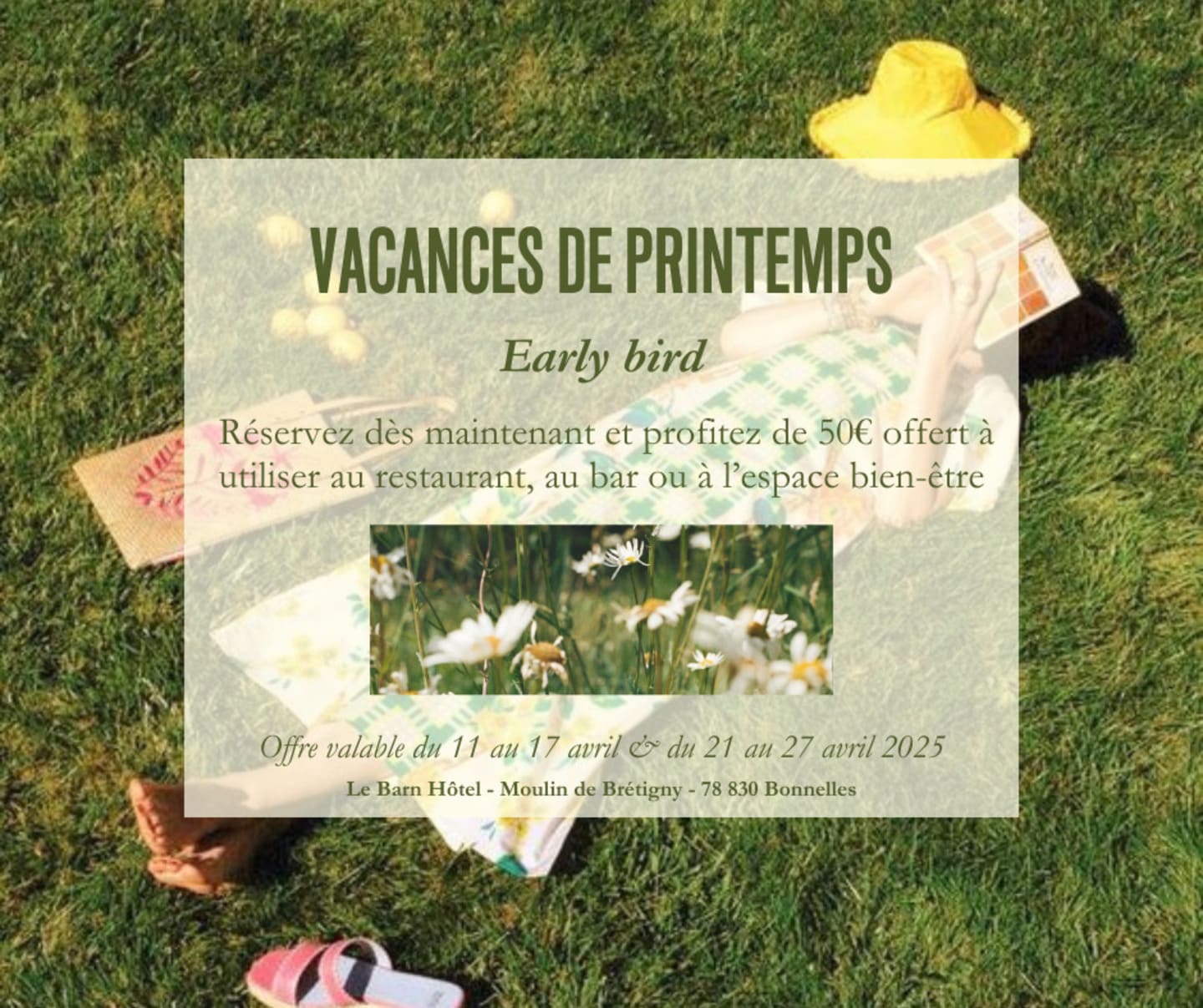 Pop-up site web LE BARN - VACANCES DE PRINTEMPS